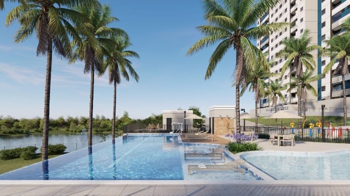 Piscina com Deck Molhado